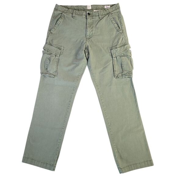 Gap Men’s Cargo Pants – Y2K Straight Fit Green 32x32 – Baggy Skater Style - Picture 2 of 11